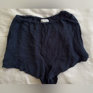 Gillia Deep Blue Crinkled Shorts
